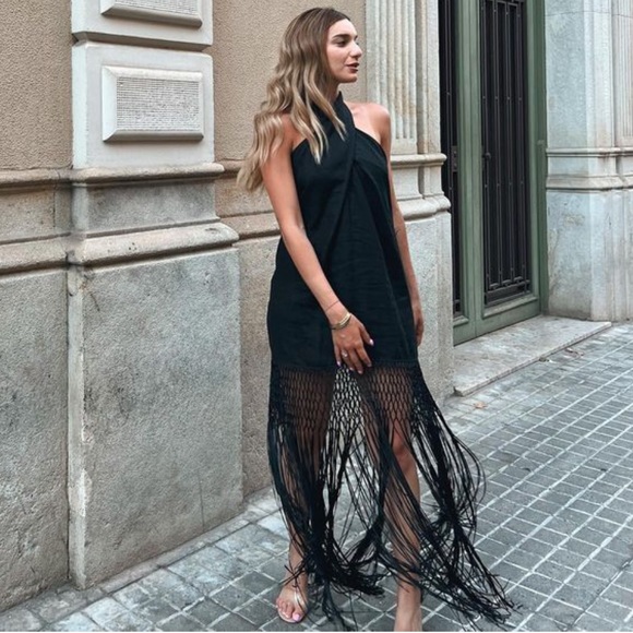 NWT Zara Linen Dress With Fringe —- SOLD ❌❌❌❌❌ - Picture 13 of 16